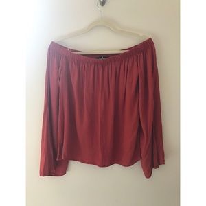 Lulu’s Orange Off-the-Shoulder Top